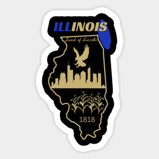 Illinois is a state in the USA Sticker